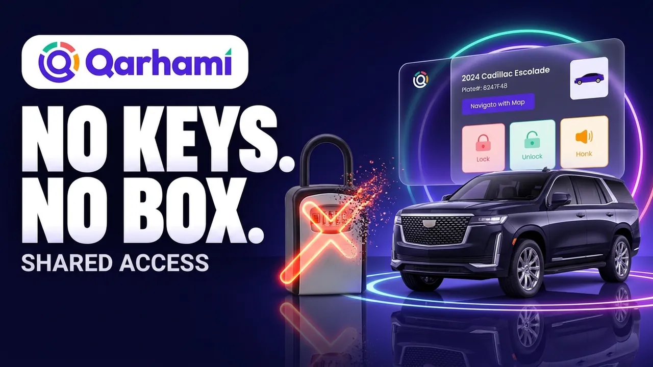 No keys, no box: Qarhami Shared Access, with lock, unlock and honk controls for the guest